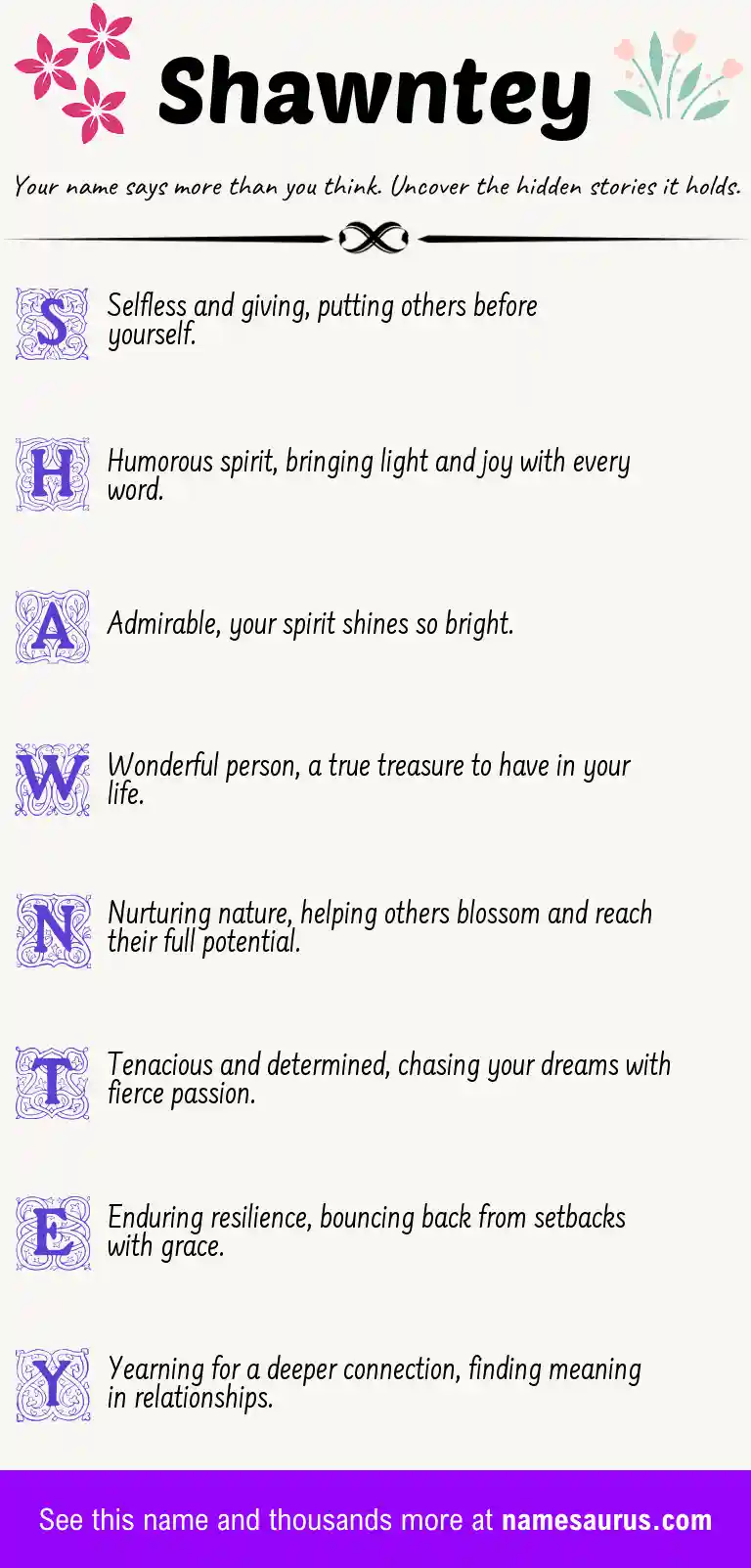 Acrostic poem about Shawntey.