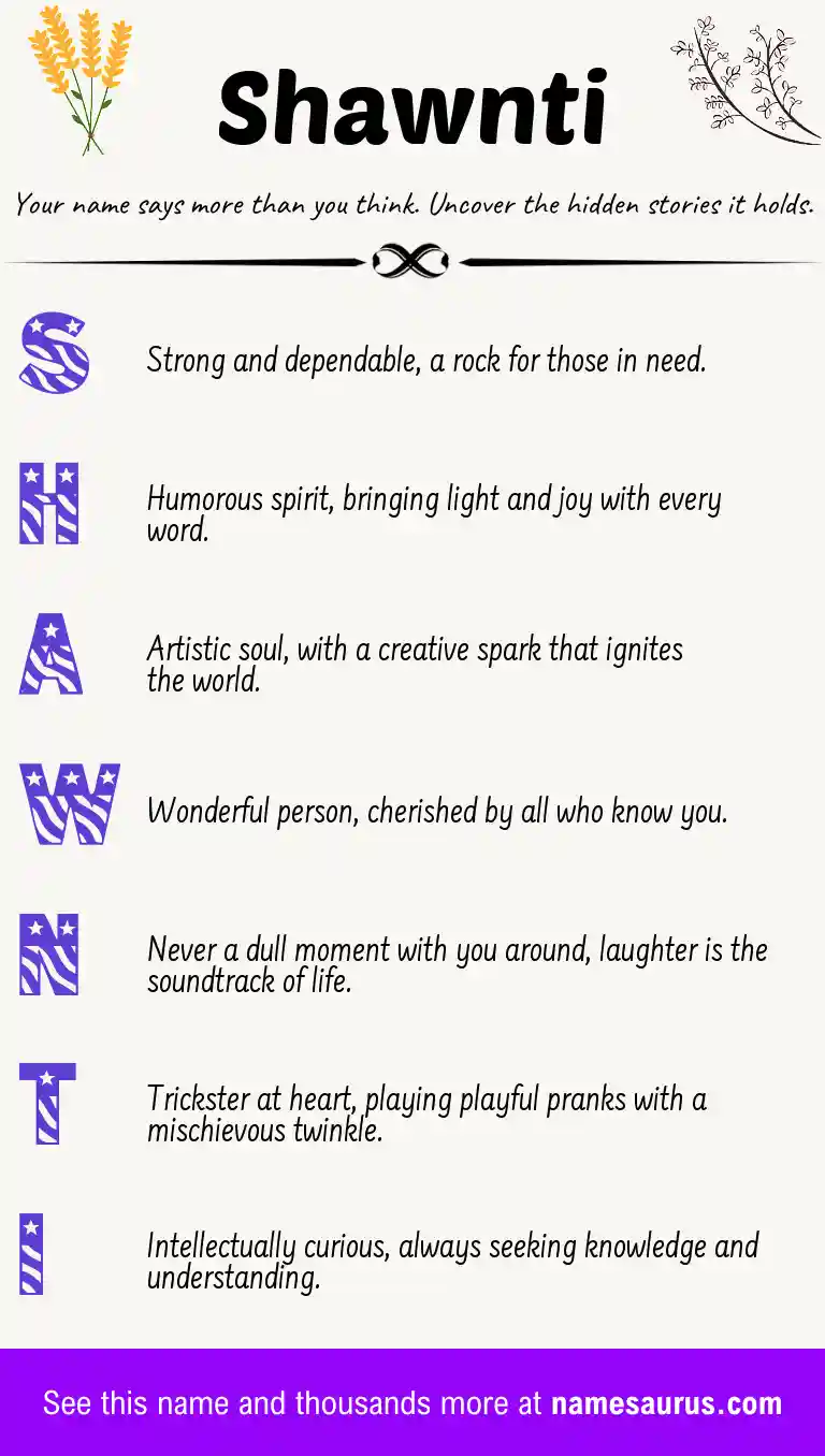 Acrostic poem about Shawnti.