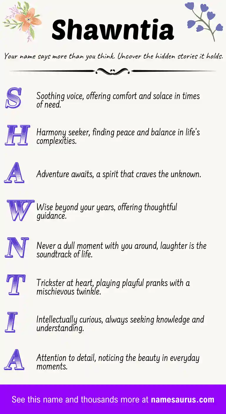 Acrostic poem about Shawntia.