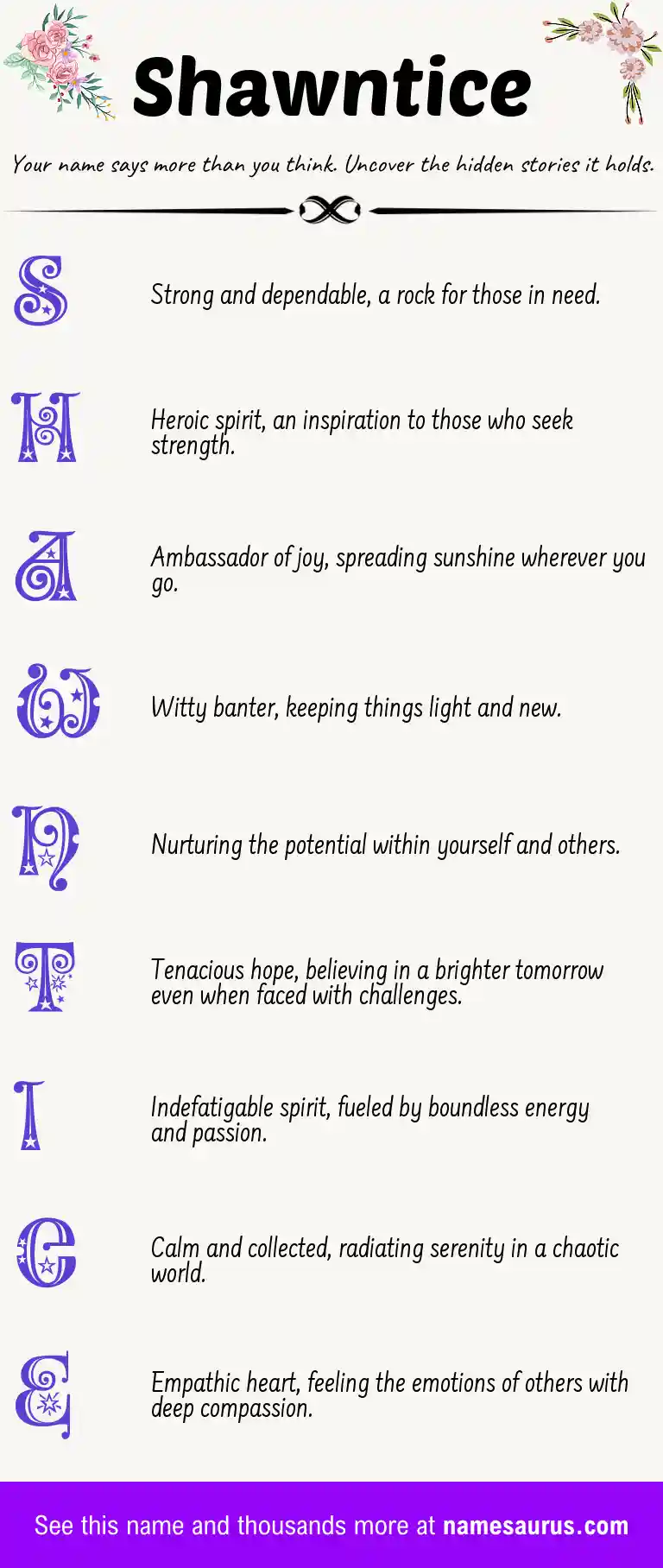 Acrostic poem about Shawntice.
