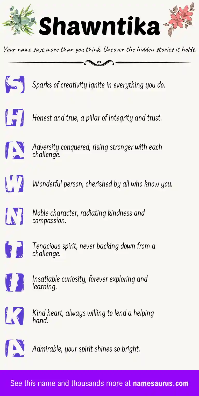 Acrostic poem about Shawntika.