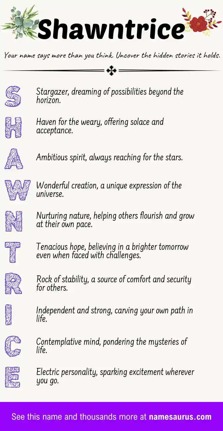 Acrostic poem about Shawntrice.