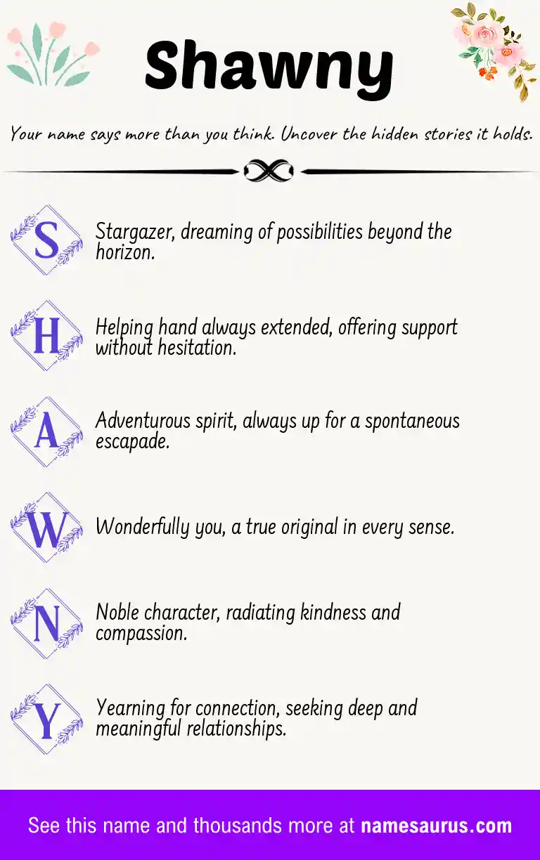 Acrostic poem about Shawny.