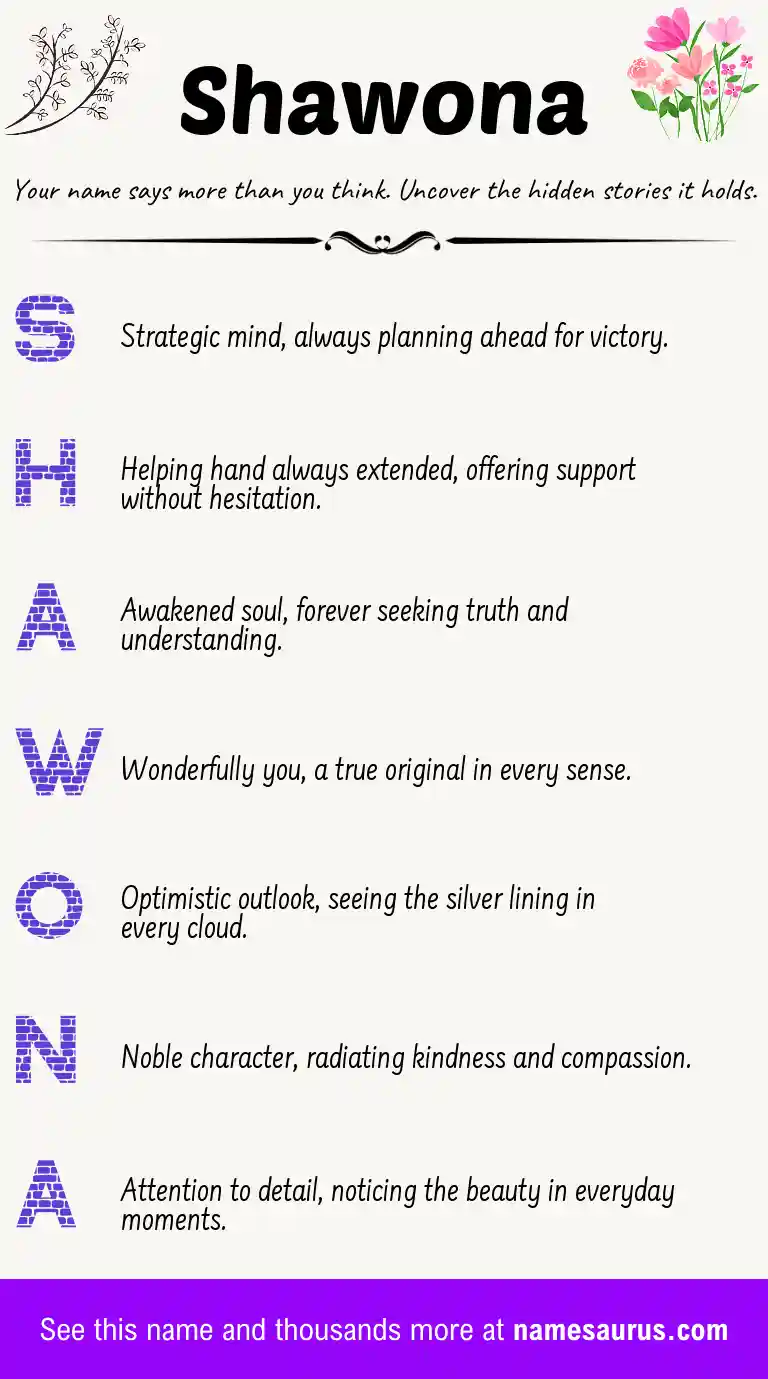 Acrostic poem about Shawona.
