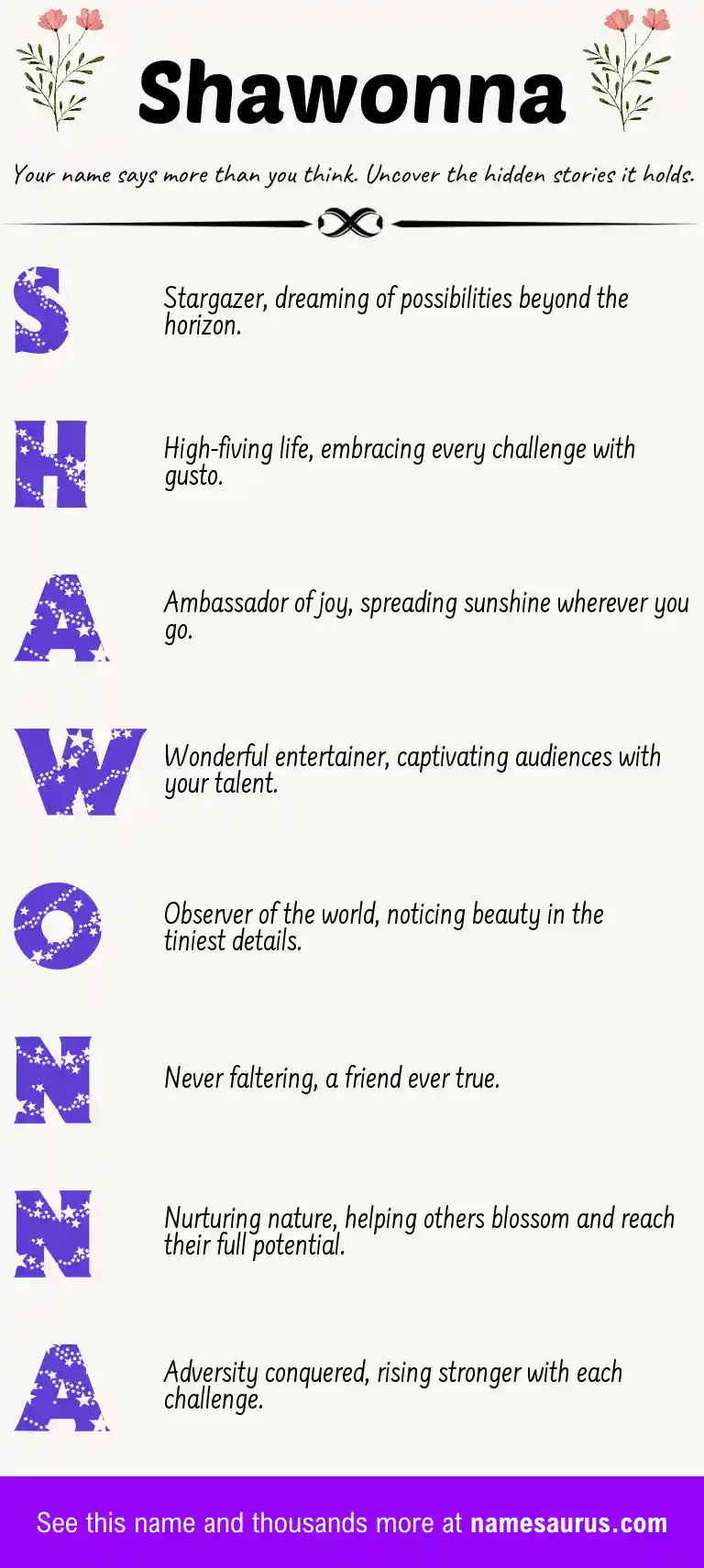 Acrostic poem about Shawonna.
