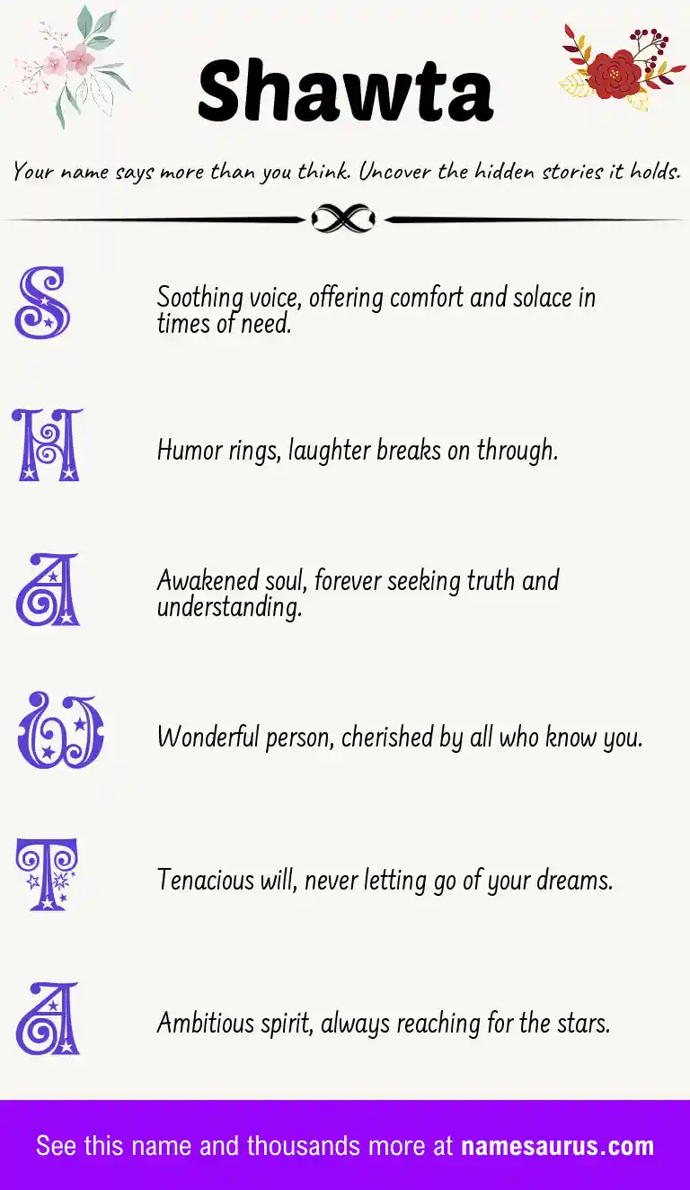Acrostic poem about Shawta.