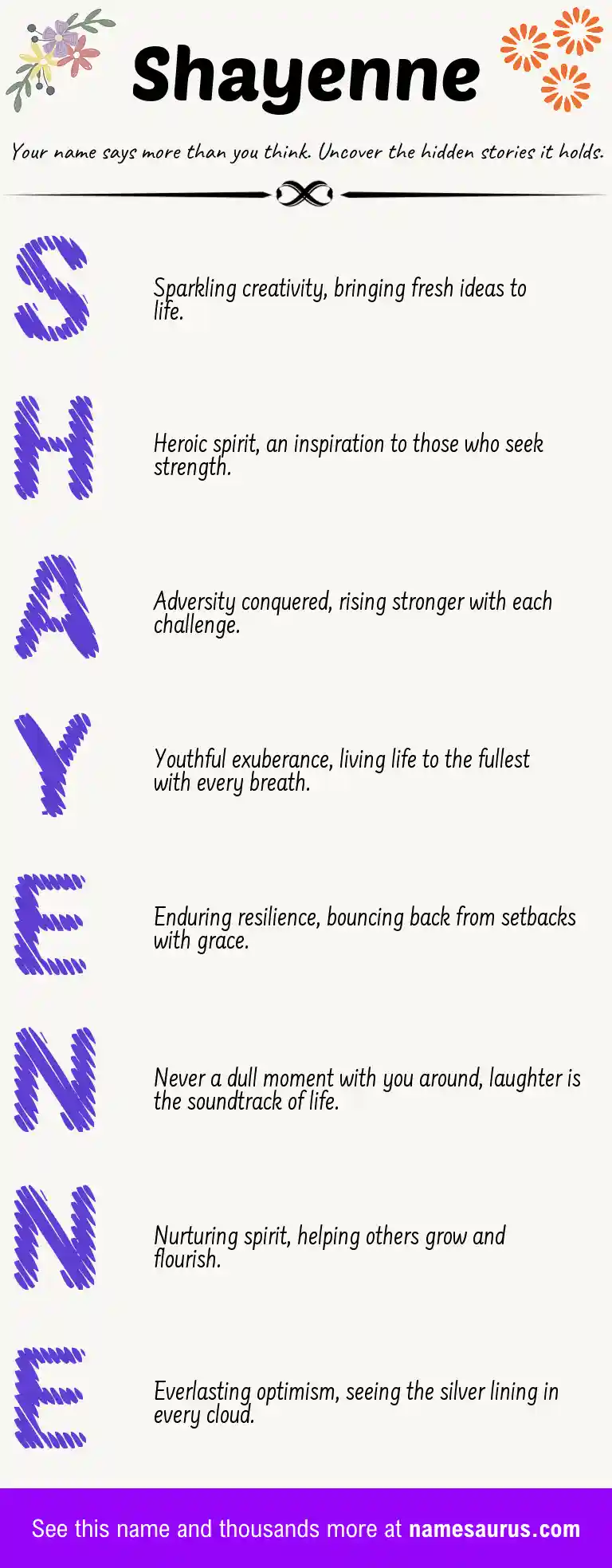 Acrostic poem about Shayenne.