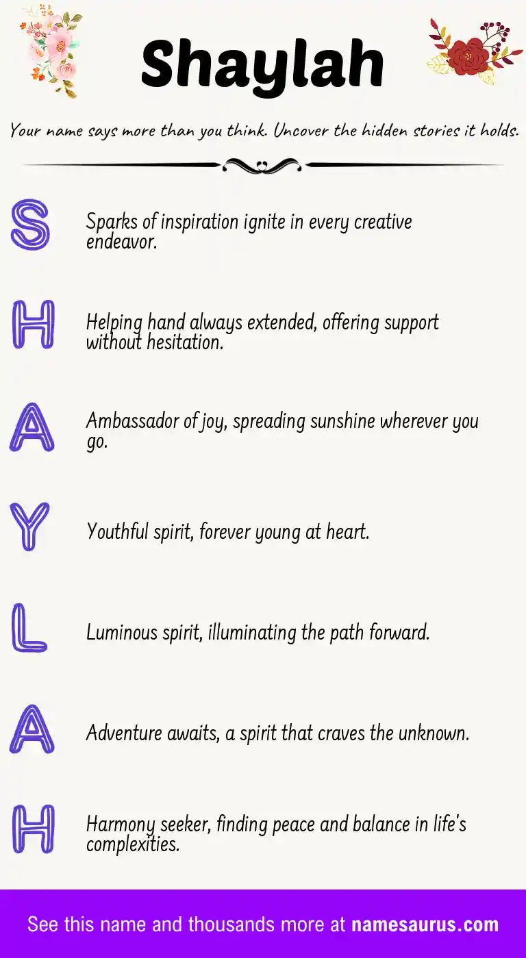 Acrostic poem about Shaylah.