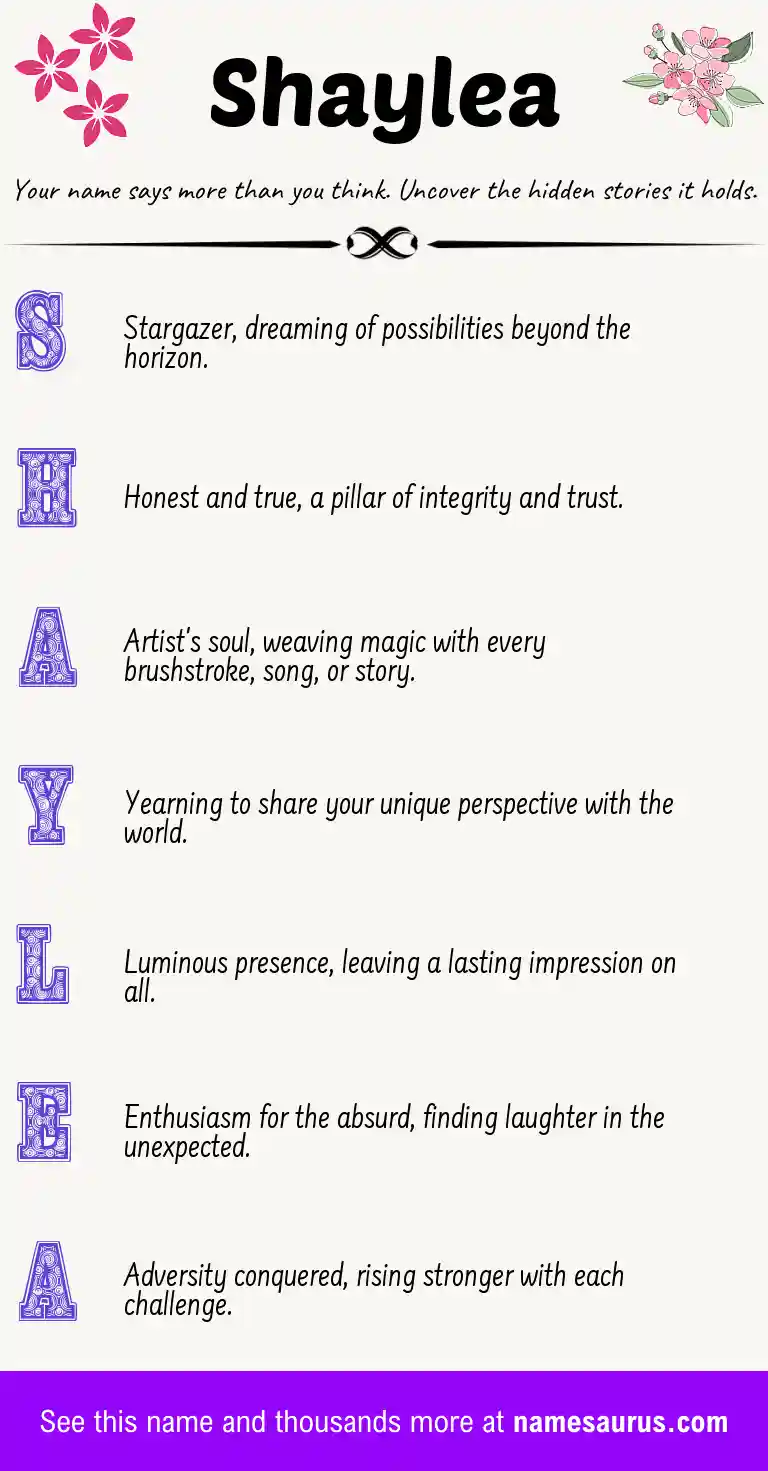 Acrostic poem about Shaylea.