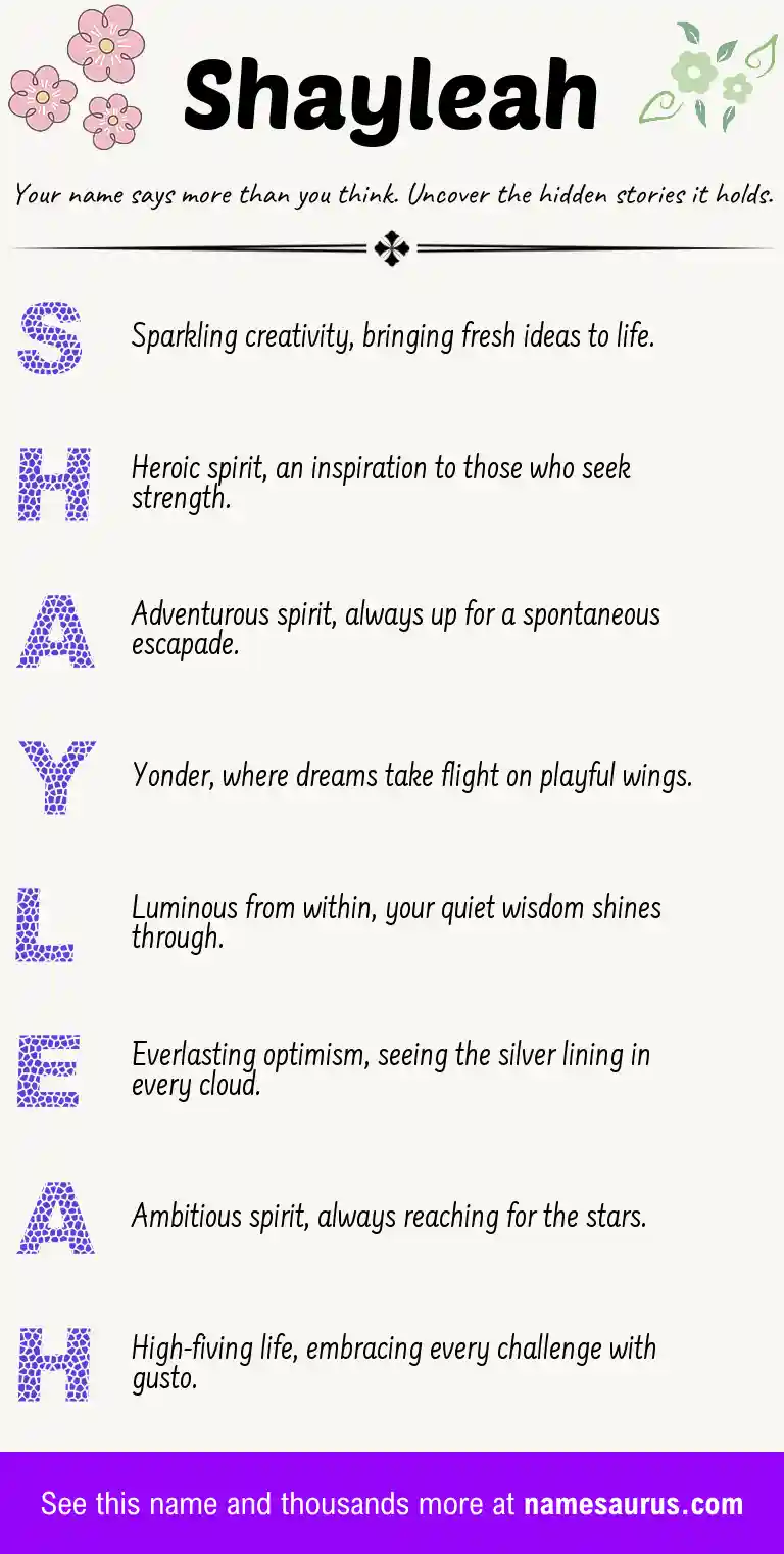Acrostic poem about Shayleah.