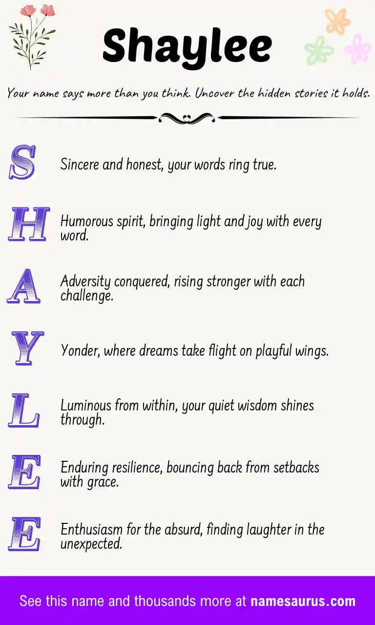 Acrostic poem about Shaylee.