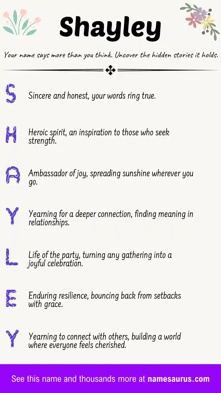Acrostic poem about Shayley.