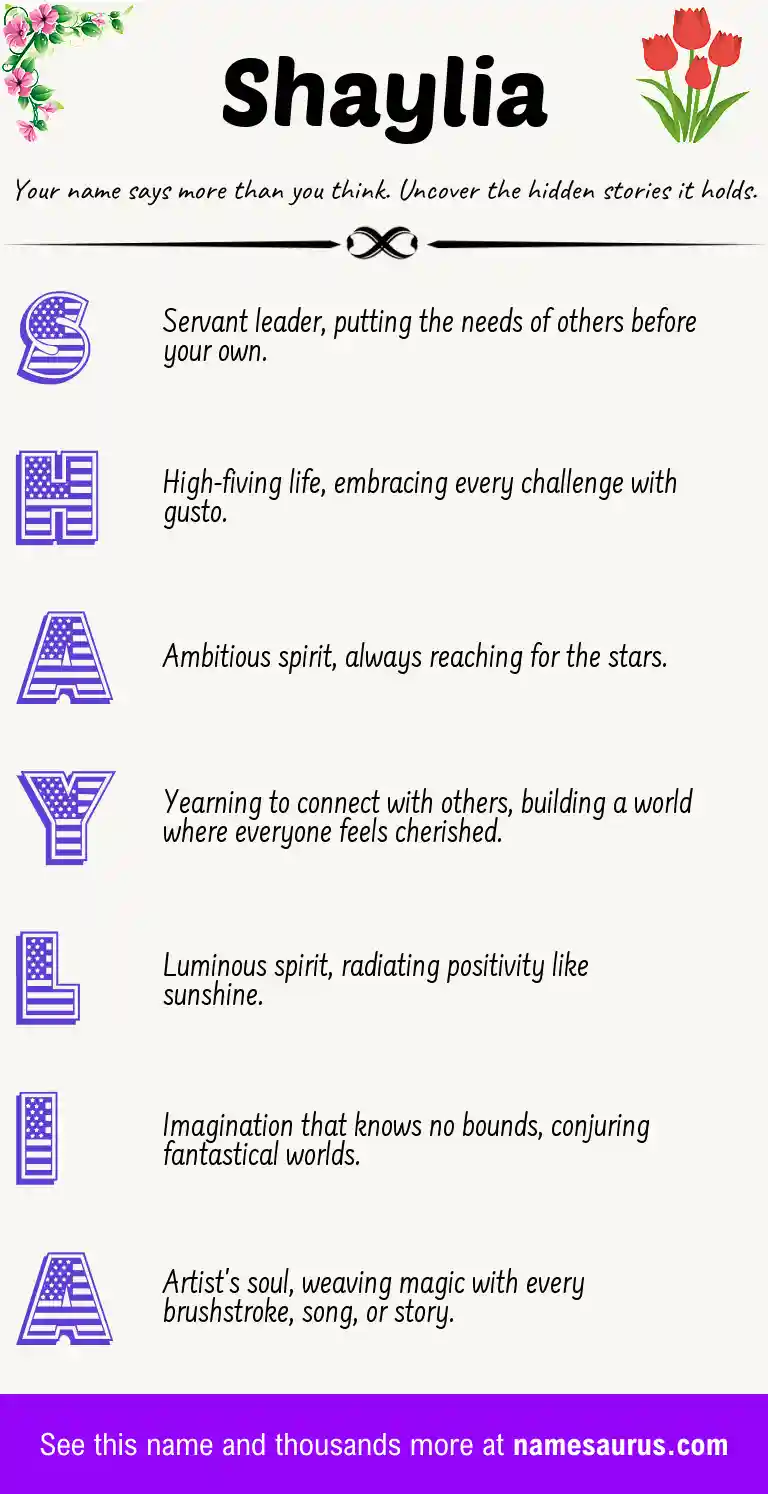 Acrostic poem about Shaylia.