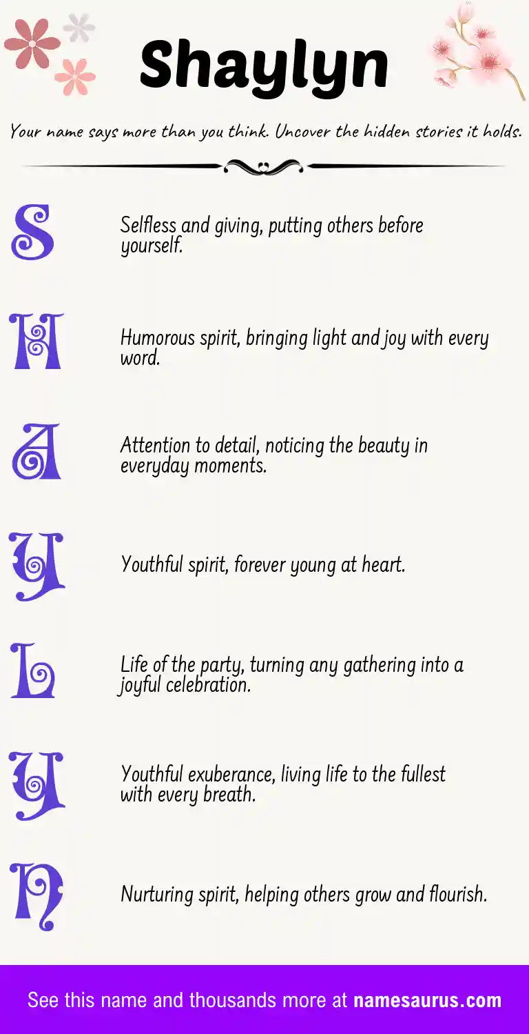 Acrostic poem about Shaylyn.