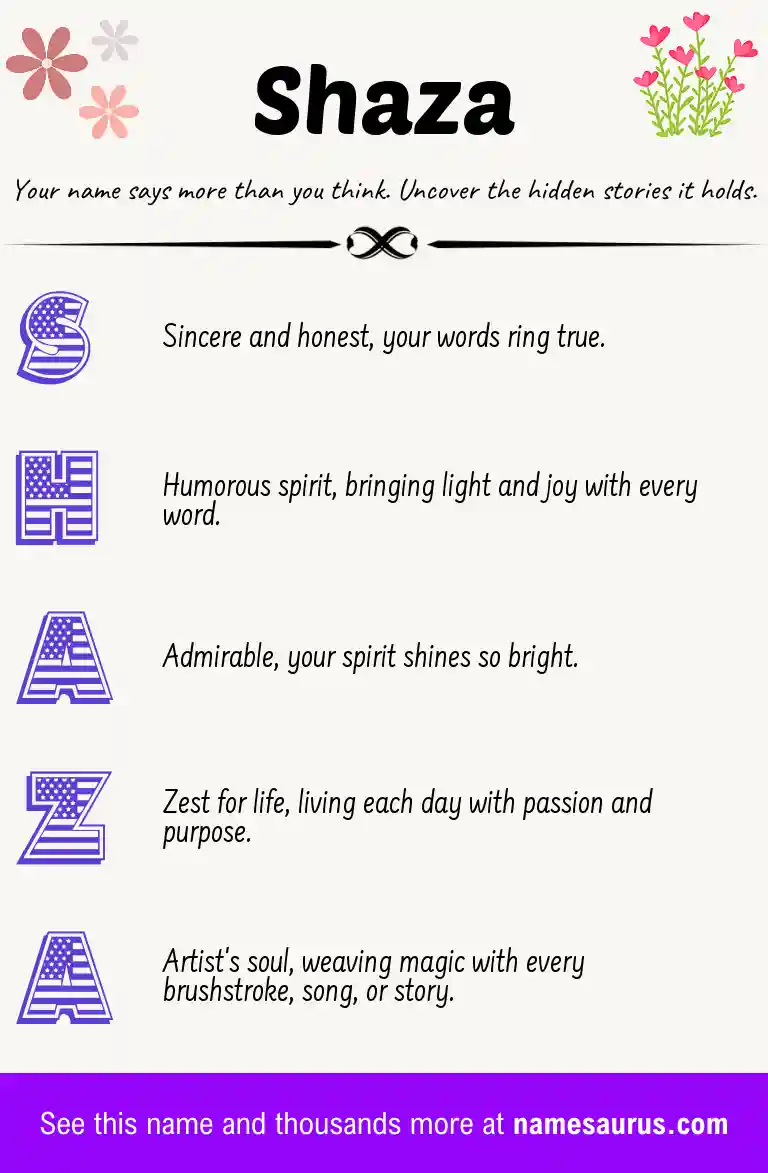 Acrostic poem about Shaza.