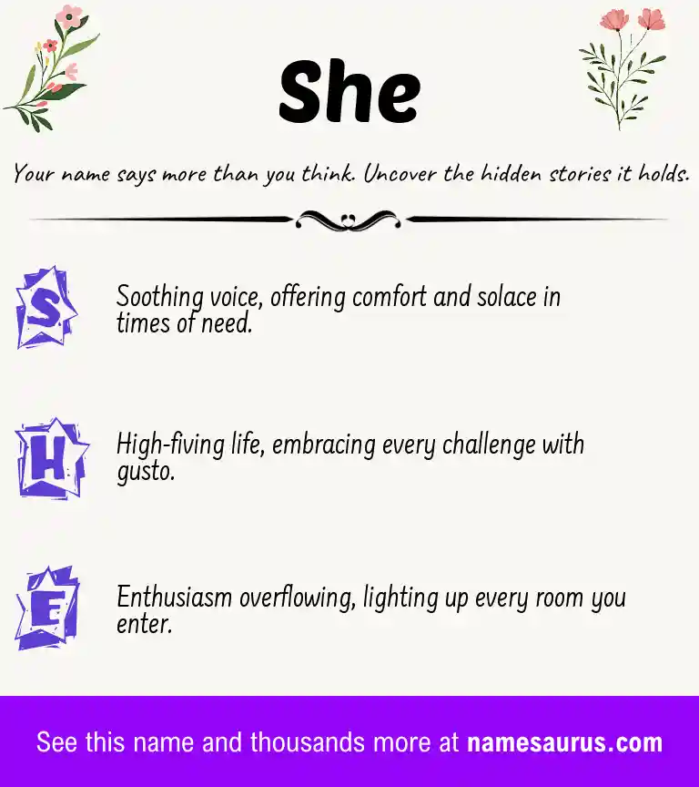 Acrostic poem about She.