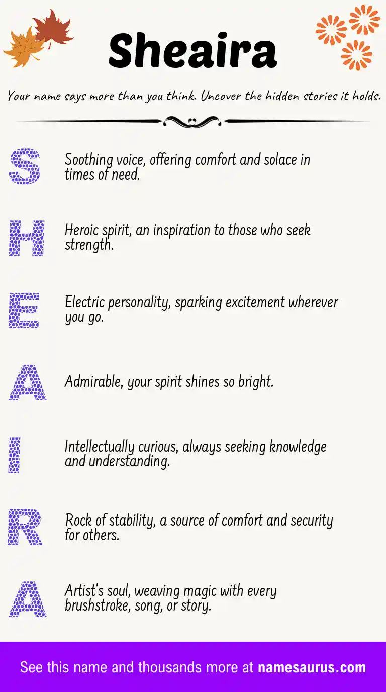 Acrostic poem about Sheaira.
