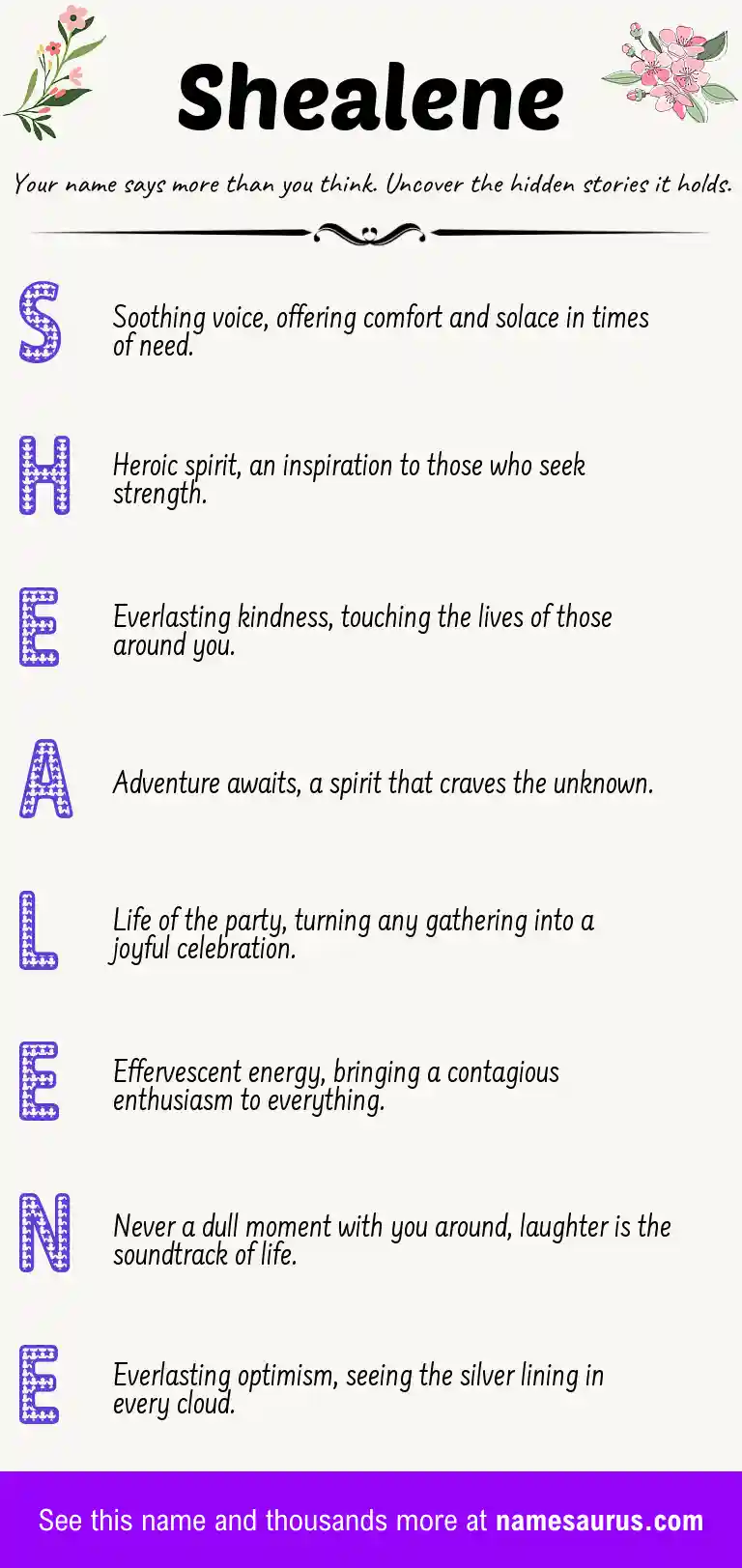 Acrostic poem about Shealene.