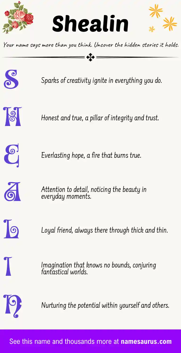 Acrostic poem about Shealin.