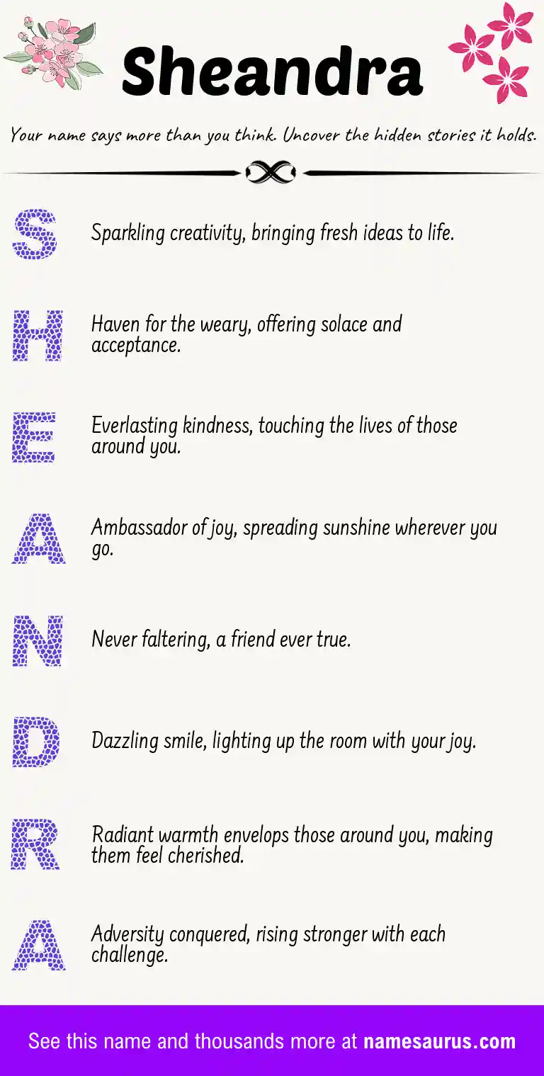 Acrostic poem about Sheandra.