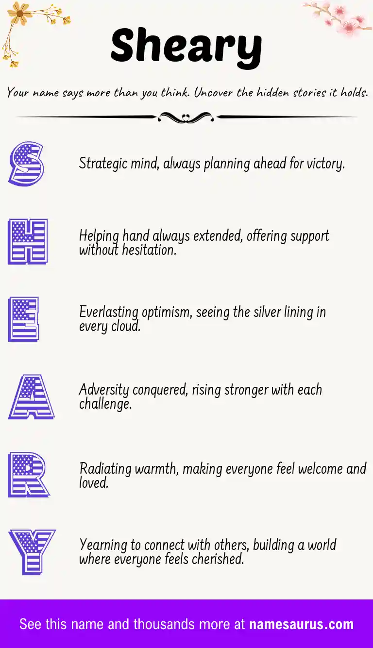 Acrostic poem about Sheary.