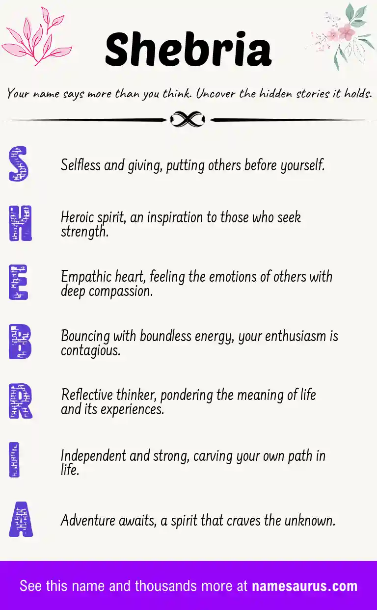 Acrostic poem about Shebria.