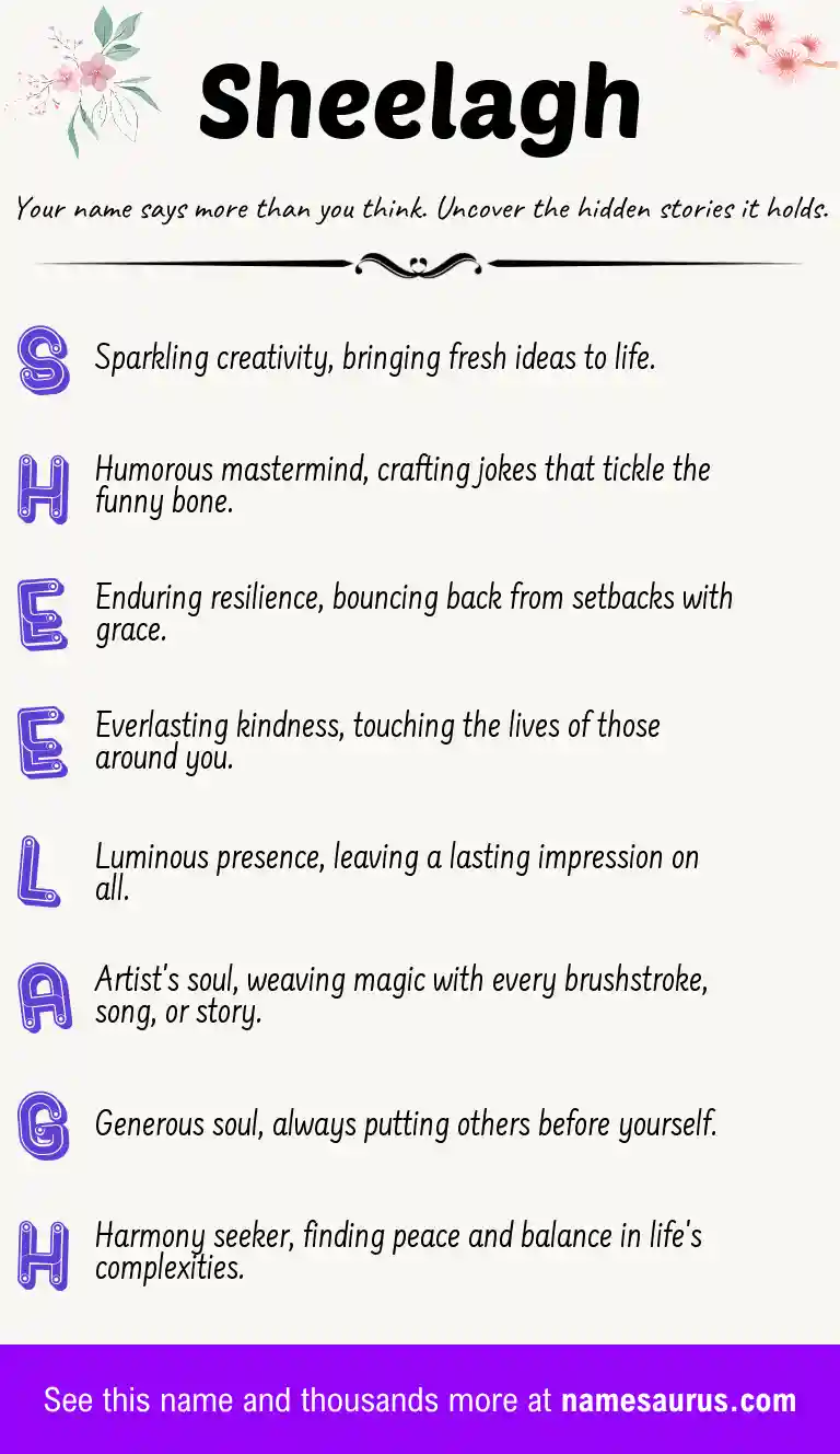 Acrostic poem about Sheelagh.