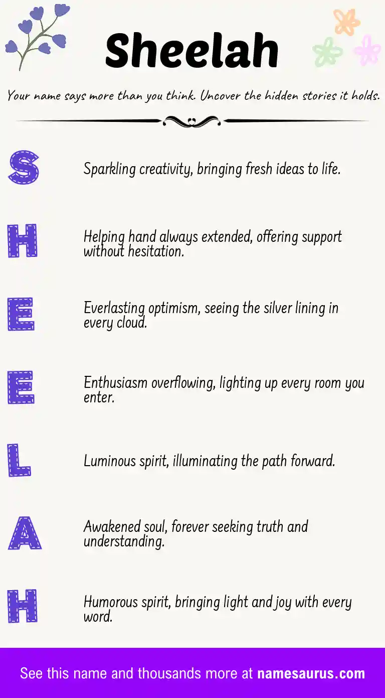 Acrostic poem about Sheelah.