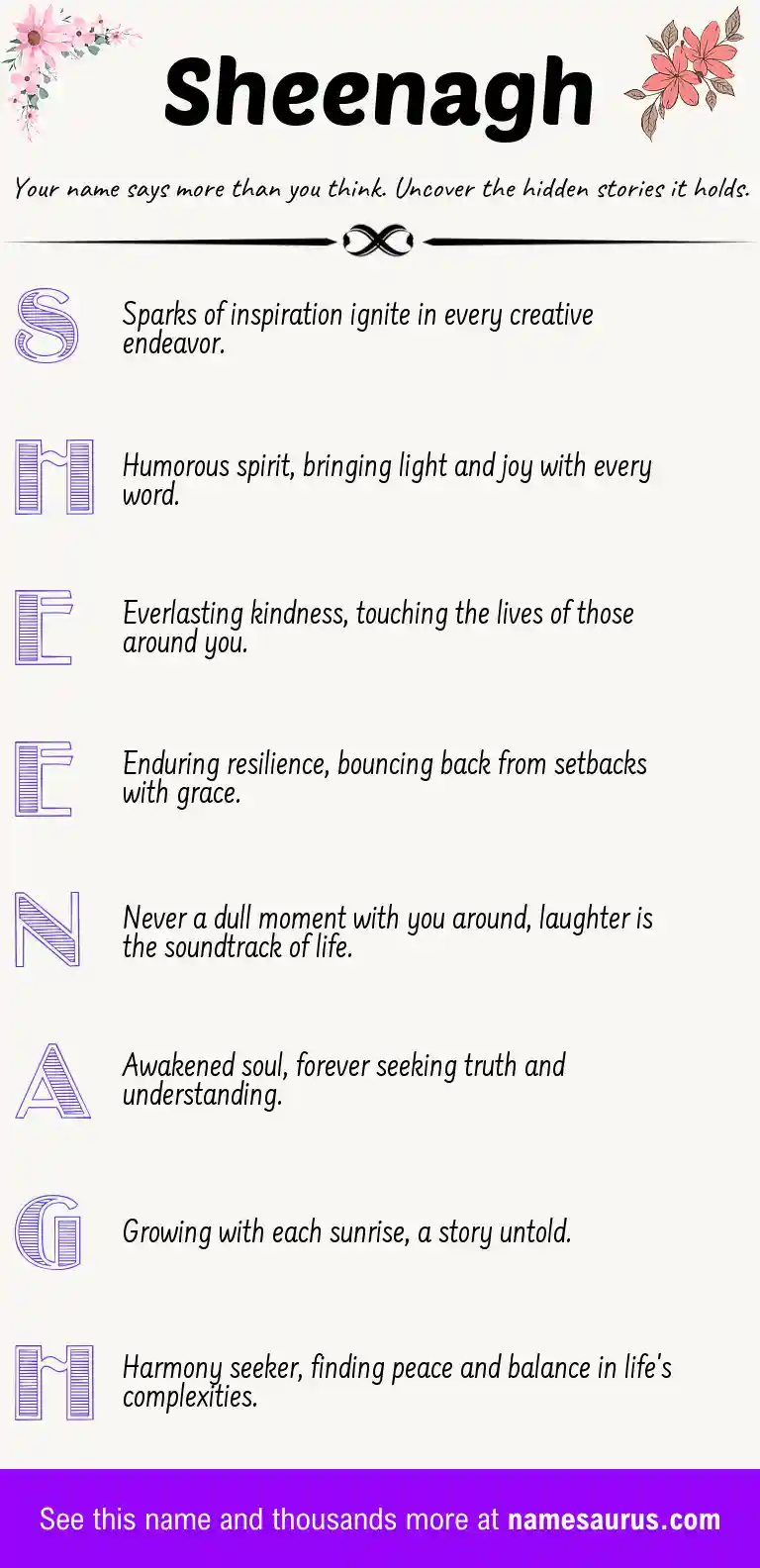 Acrostic poem about Sheenagh.