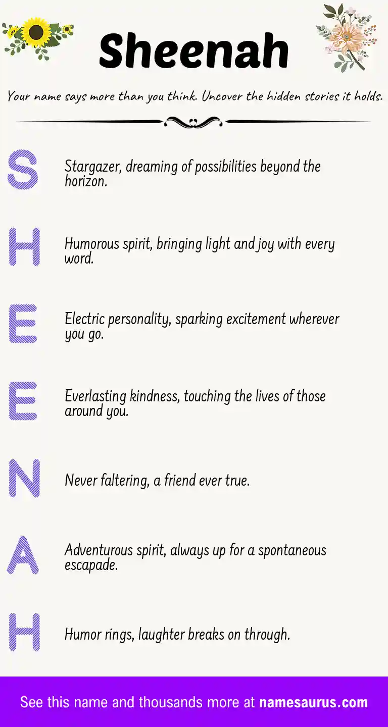 Acrostic poem about Sheenah.