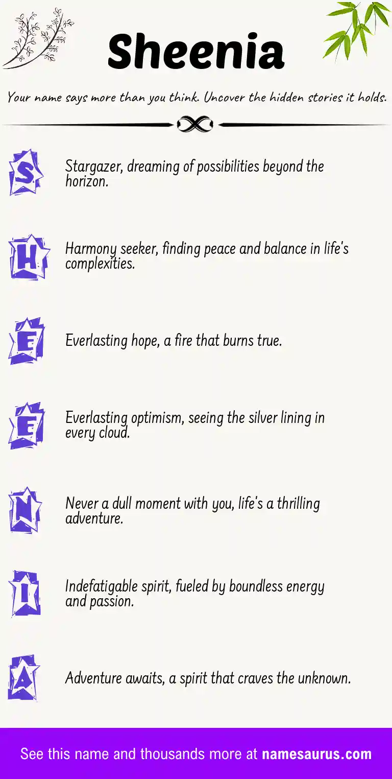 Acrostic poem about Sheenia.