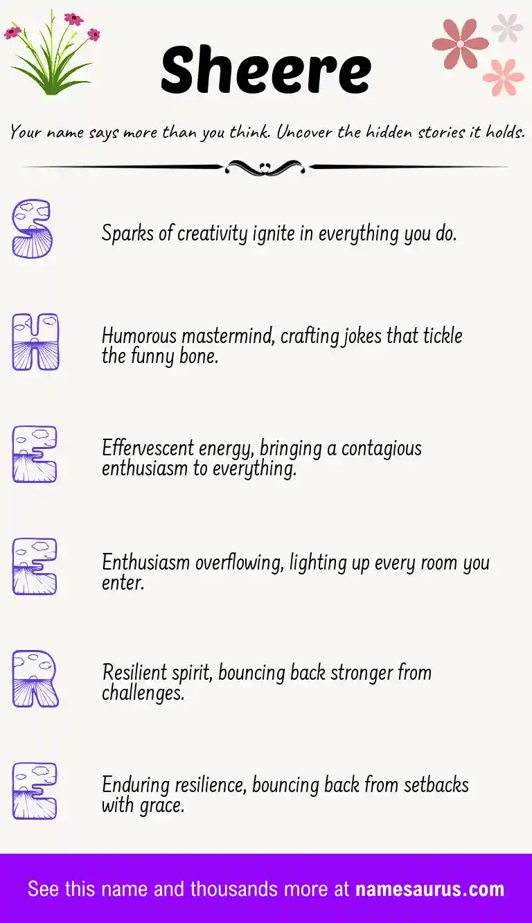 Acrostic poem about Sheere.