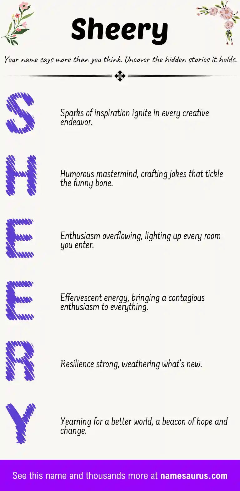 Acrostic poem about Sheery.