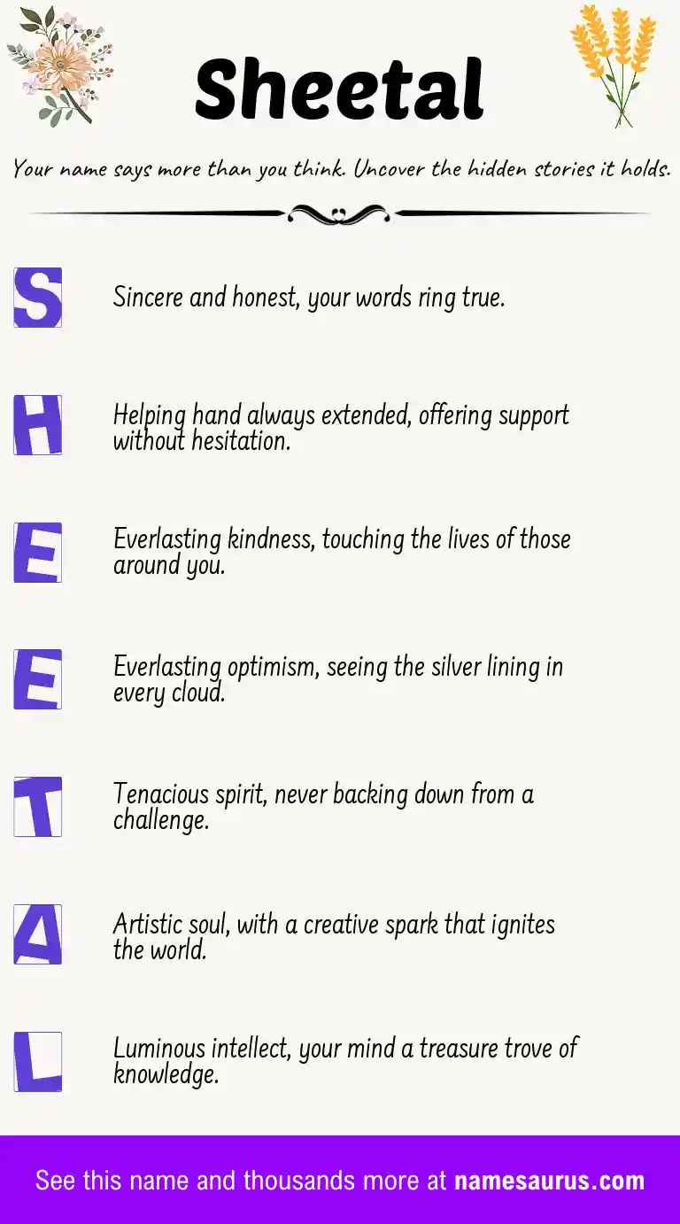 Acrostic poem about Sheetal.