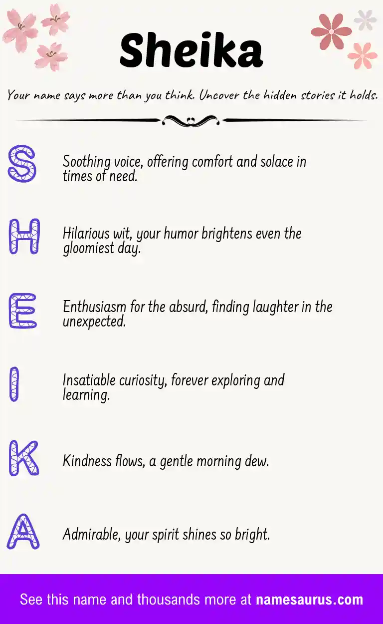 Acrostic poem about Sheika.