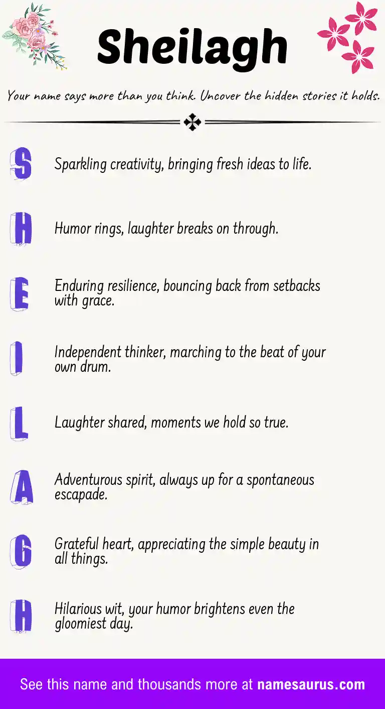 Acrostic poem about Sheilagh.