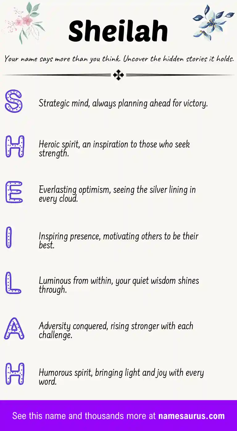 Acrostic poem about Sheilah.