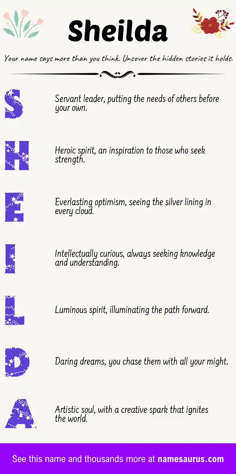 Acrostic poem about Sheilda.