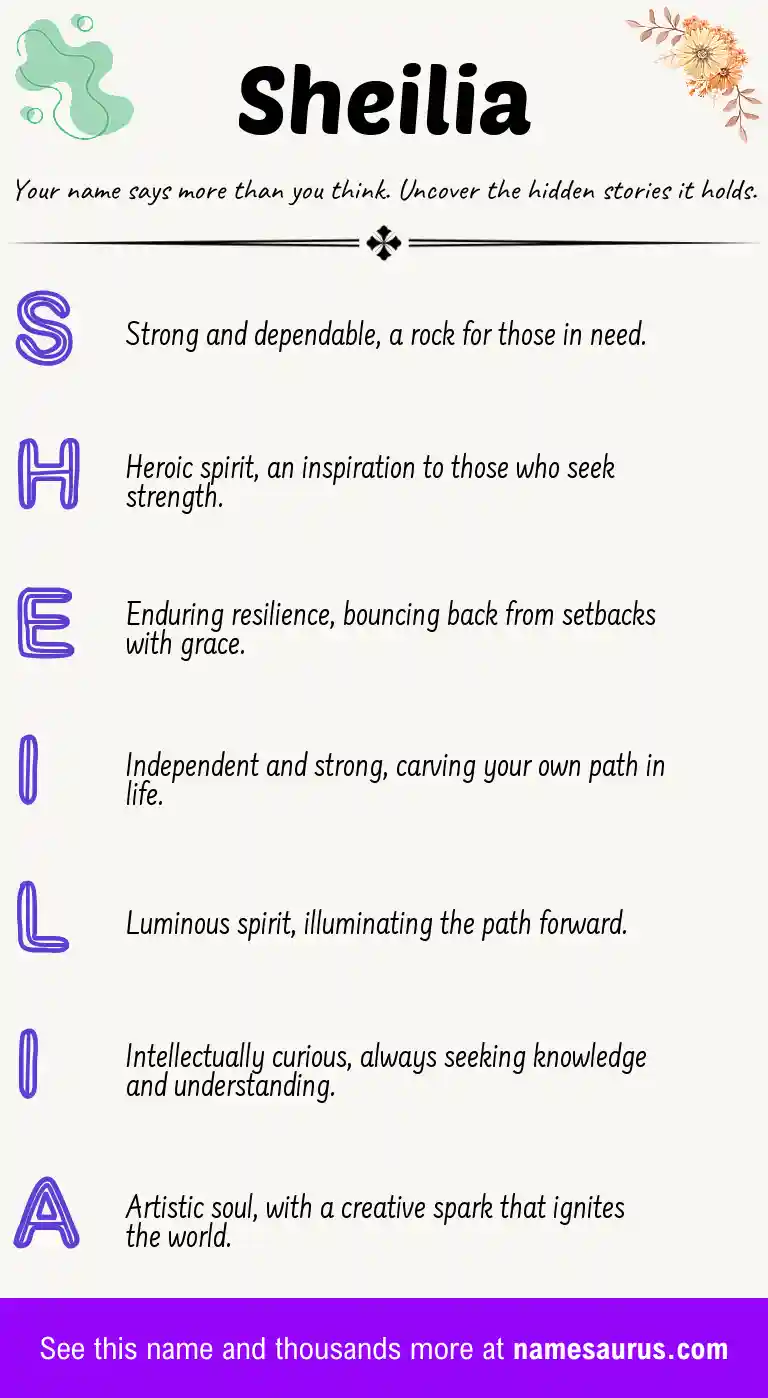 Acrostic poem about Sheilia.