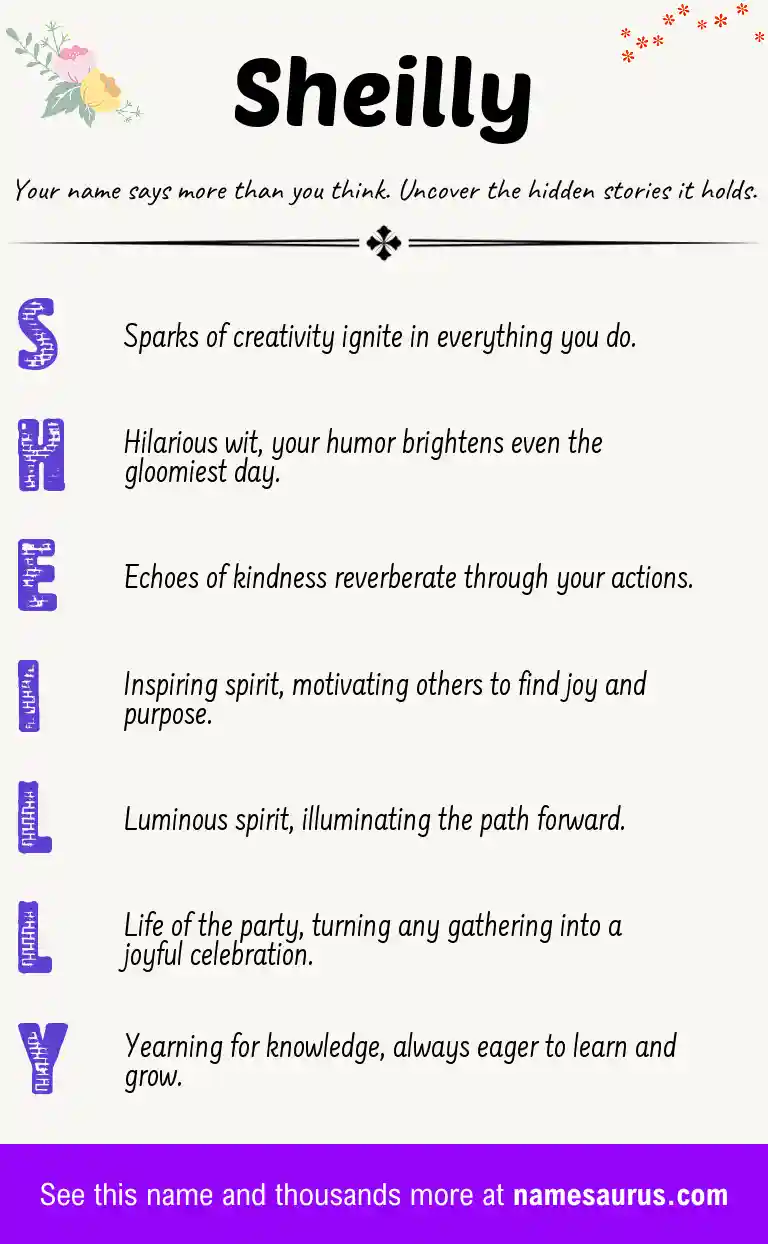 Acrostic poem about Sheilly.