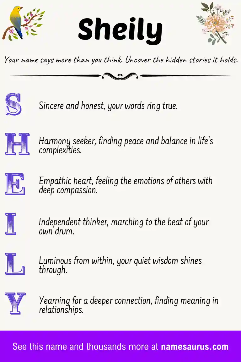 Acrostic poem about Sheily.