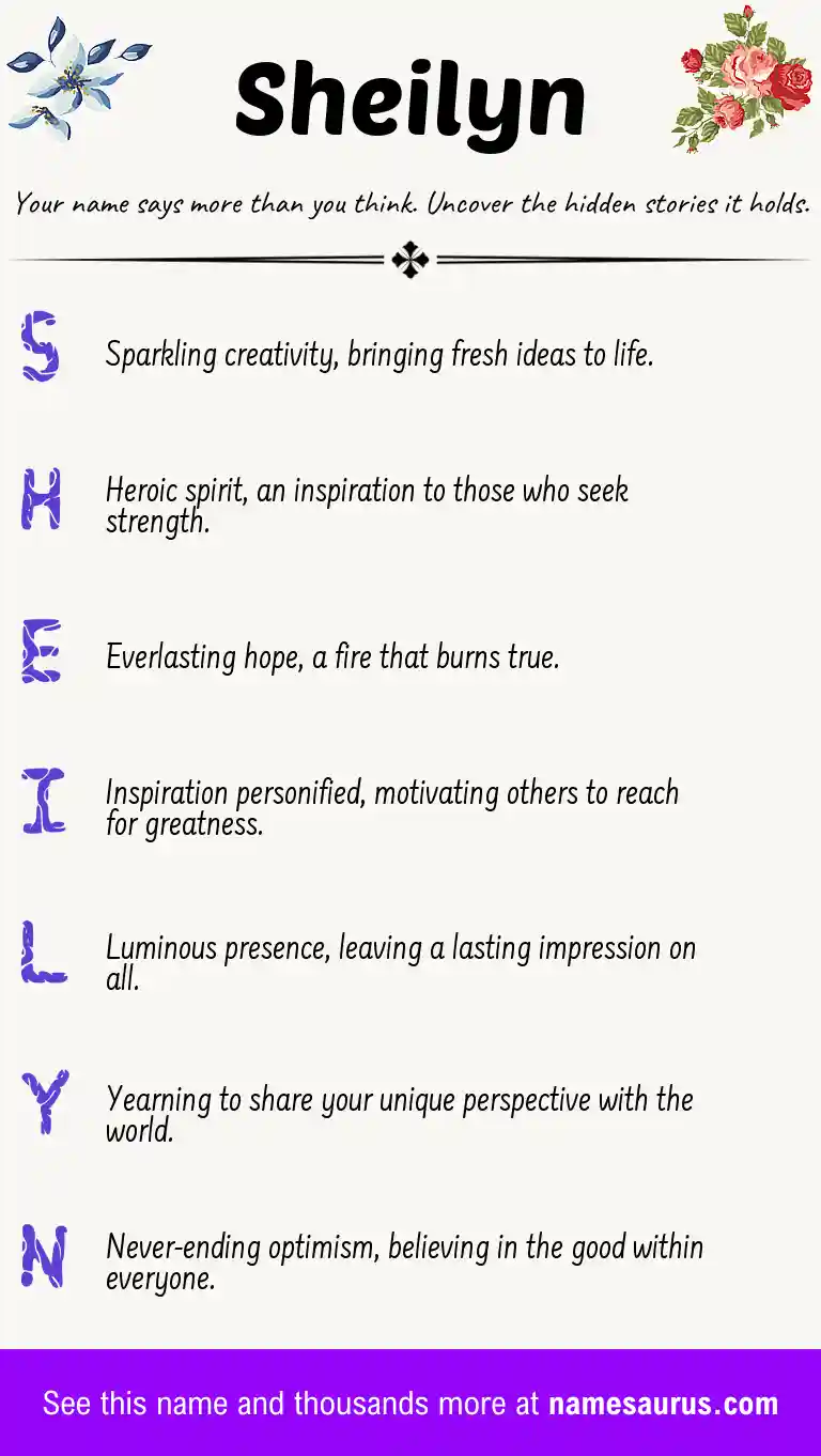 Acrostic poem about Sheilyn.