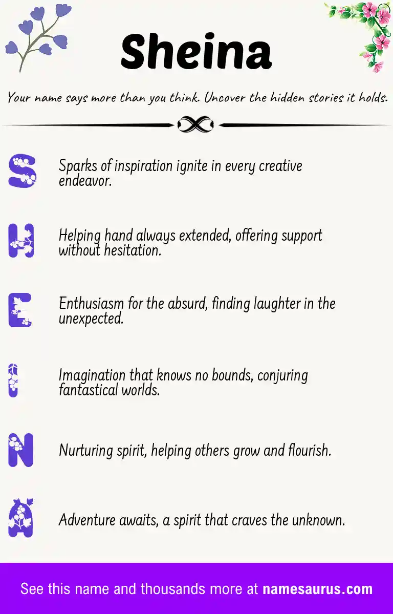 Acrostic poem about Sheina.
