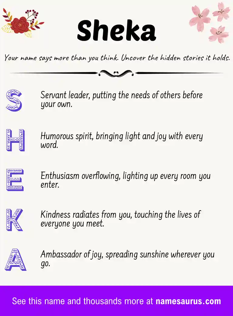 Acrostic poem about Sheka.