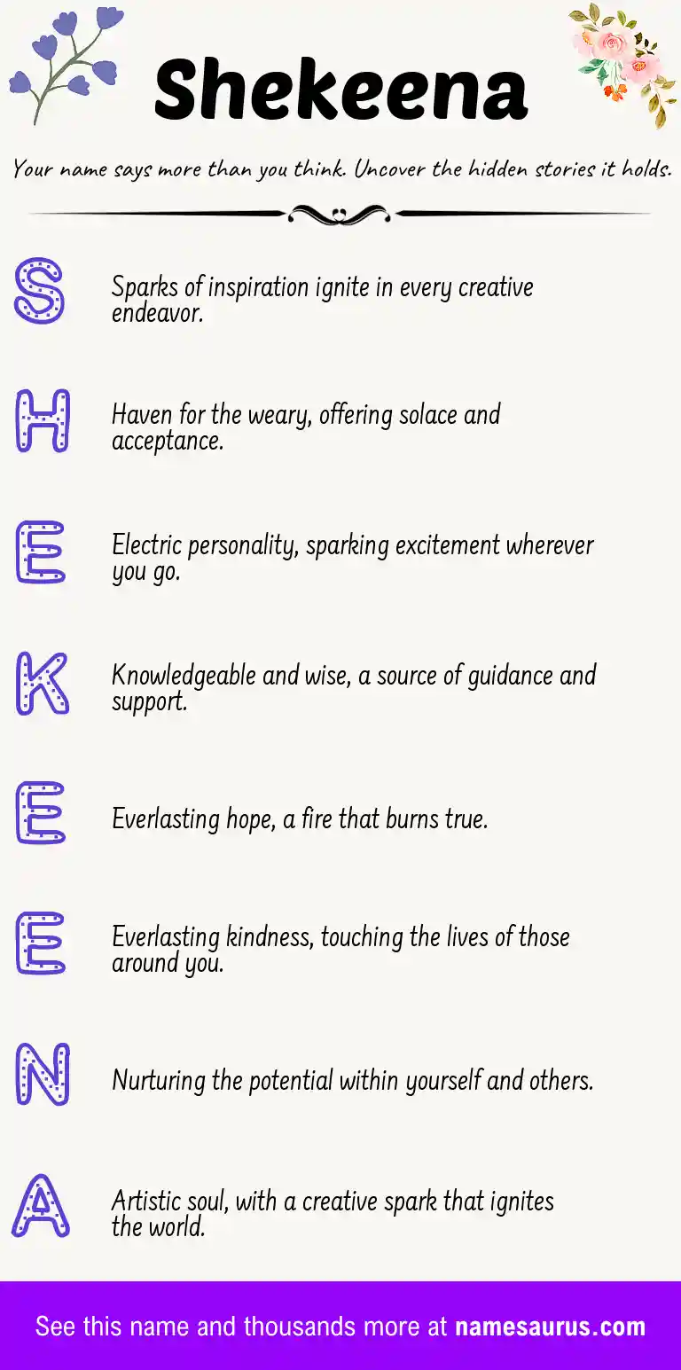 Acrostic poem about Shekeena.