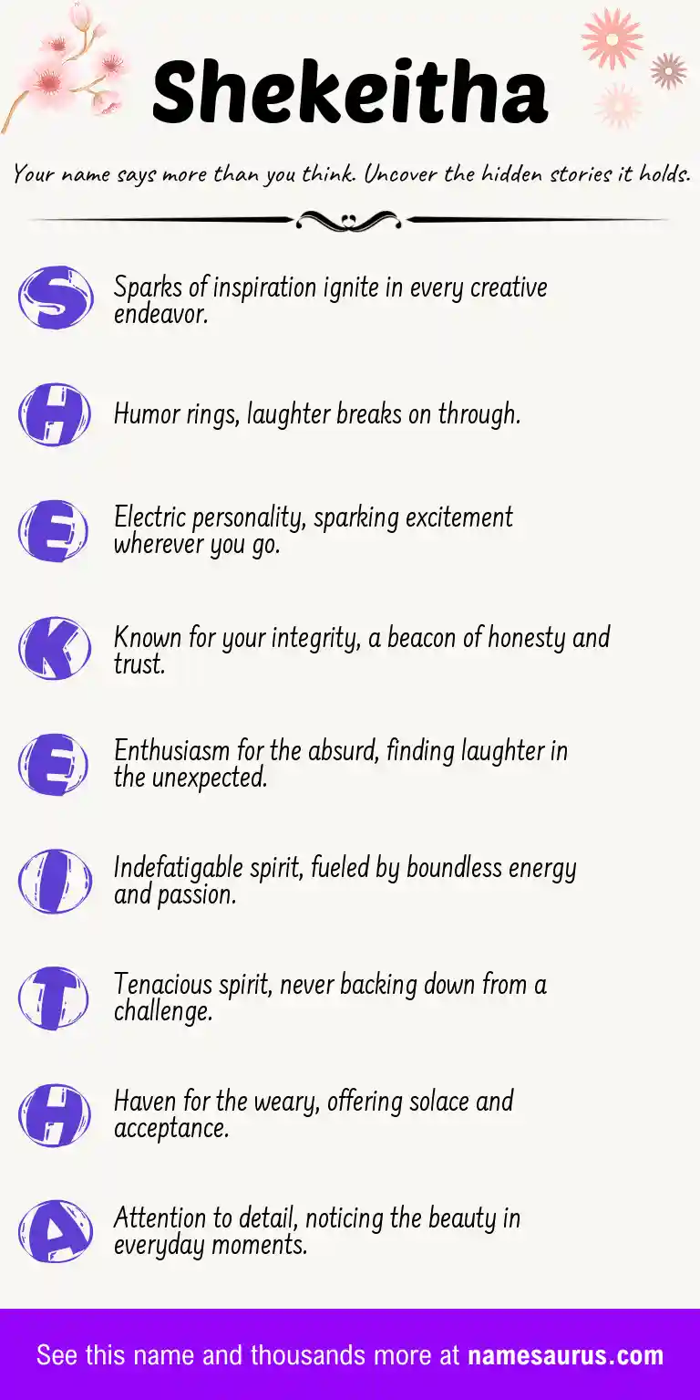 Acrostic poem about Shekeitha.