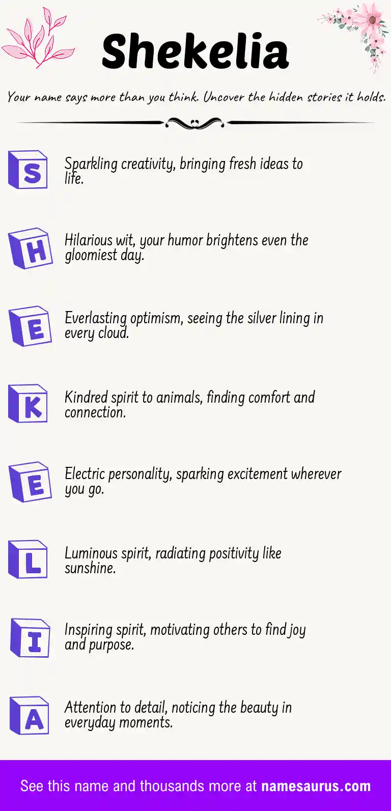 Acrostic poem about Shekelia.