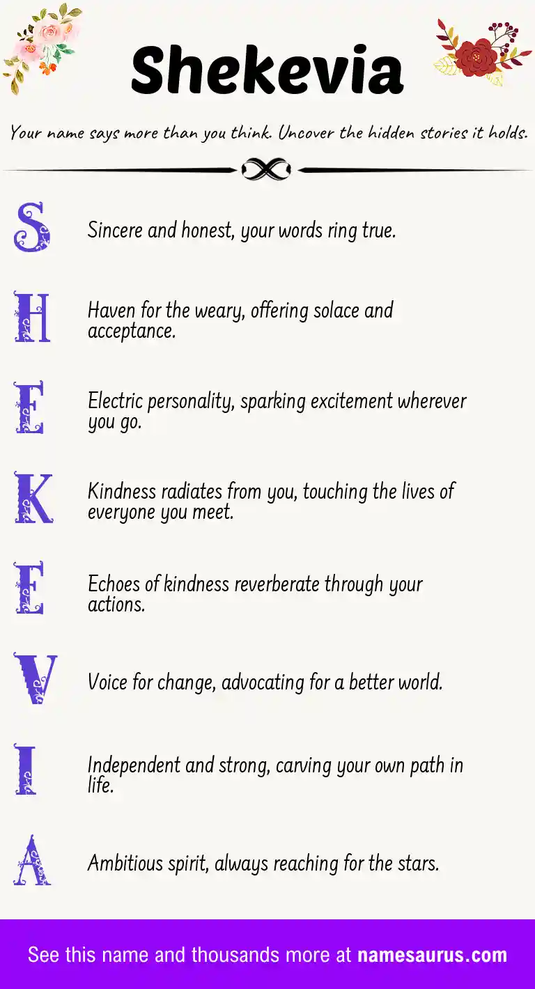 Acrostic poem about Shekevia.