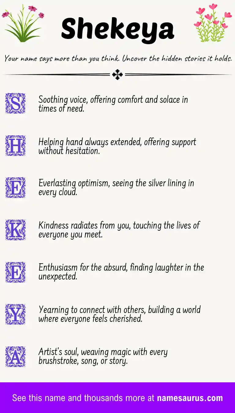 Acrostic poem about Shekeya.