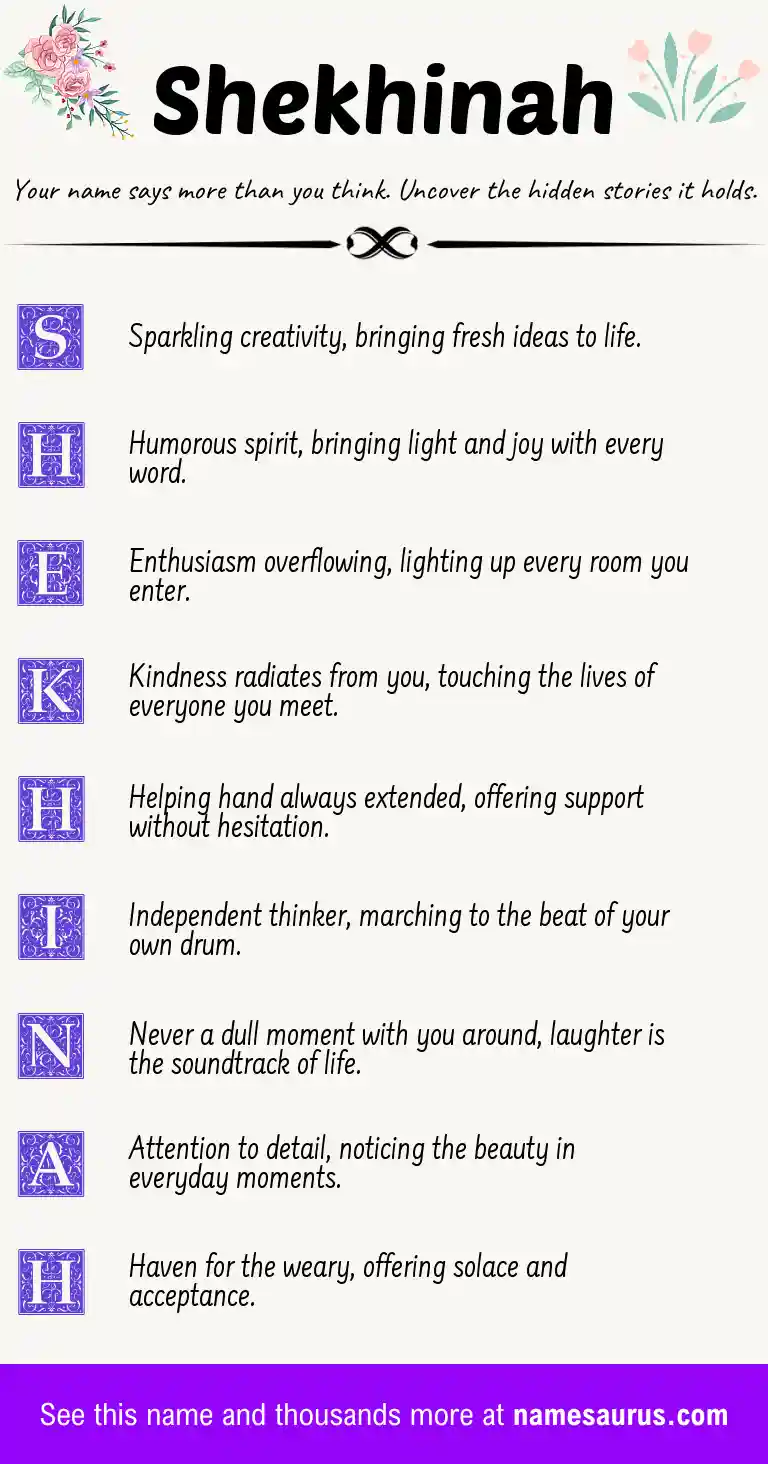 Acrostic poem about Shekhinah.